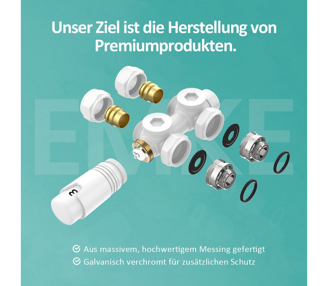 EMKE Heizkörper Flach Vertikal Doppellagig Design Paneelheizkörper Höhe: 160/180cm, 1449W für 14qm Raum Mittelanschluss Weiß Bild 2