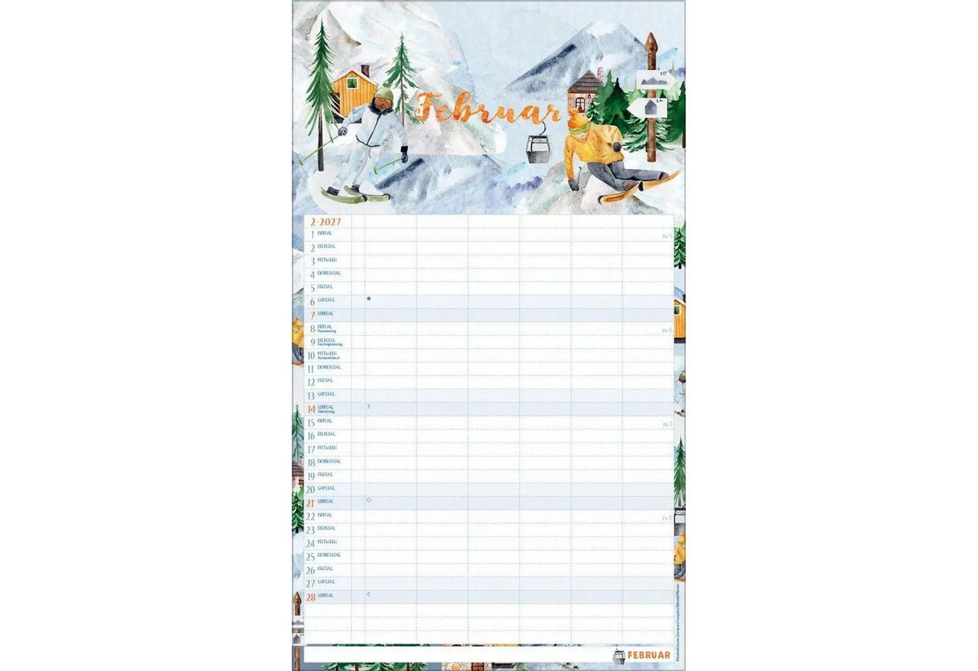 Korsch Verlag Wandkalender Familienplaner Aquarell 2027 Bild 3