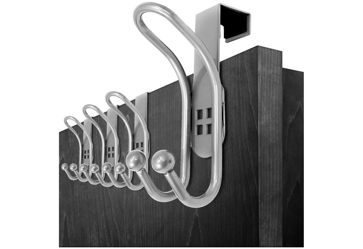 com-four Türhaken Türhaken - Doppel-Kleiderhaken mit Schaumstoff-Schutz für Zimmer, (4-St), Garderobenhaken zum Einhängen ohne Bohren Bild 5