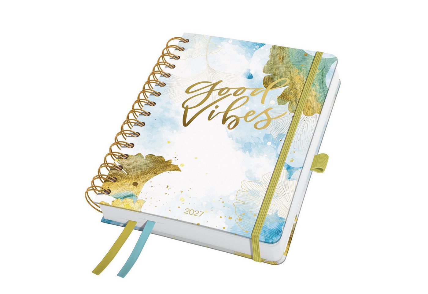 Sigel Buchkalender SIGEL 7J606 Spiral-Kalender Jolie 2027, ca. A5, Good Vibes, Hardcover