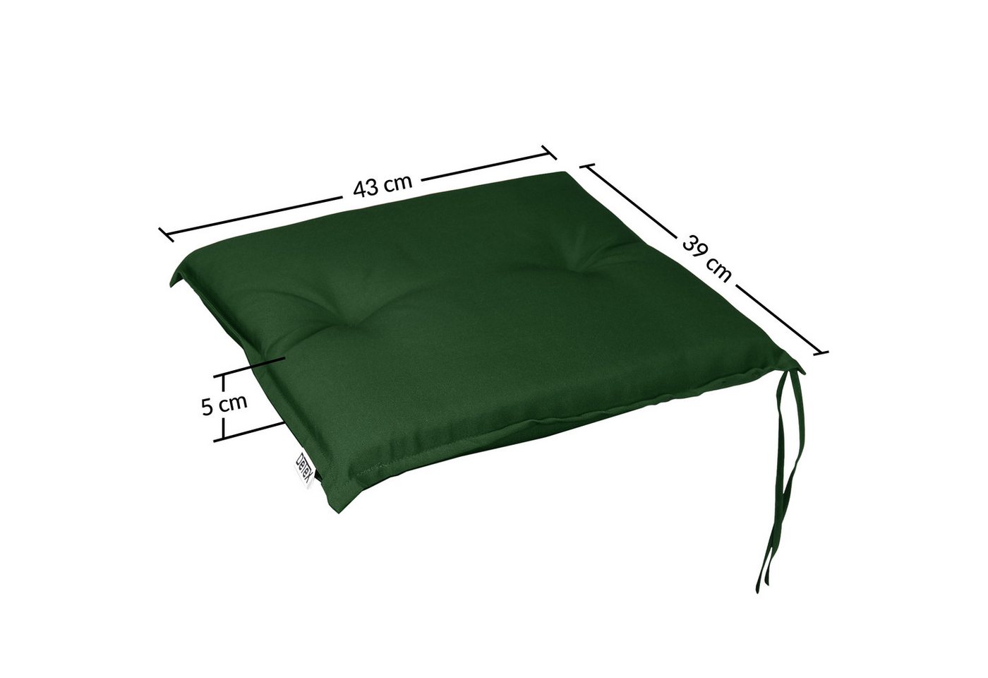 Detex Sitzauflage Boston, Stuhl 6er Set Wasserabweisend 43x39x5cm Waschbar Reißfest Grün