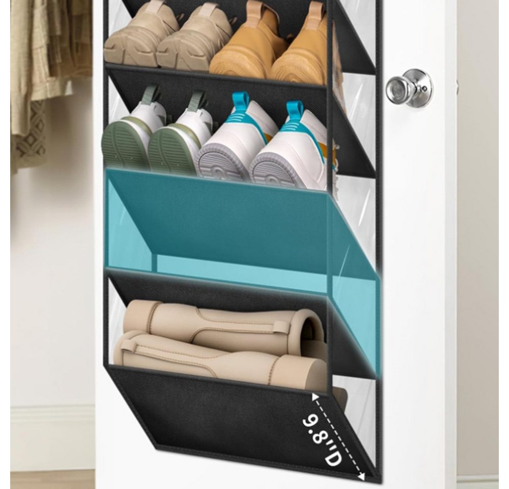 Coonoor Hängeregal Schuh-Organizer mit großen, tiefen Taschen, Hängeregal Schuhhalter, für schmale Türen Bild 3