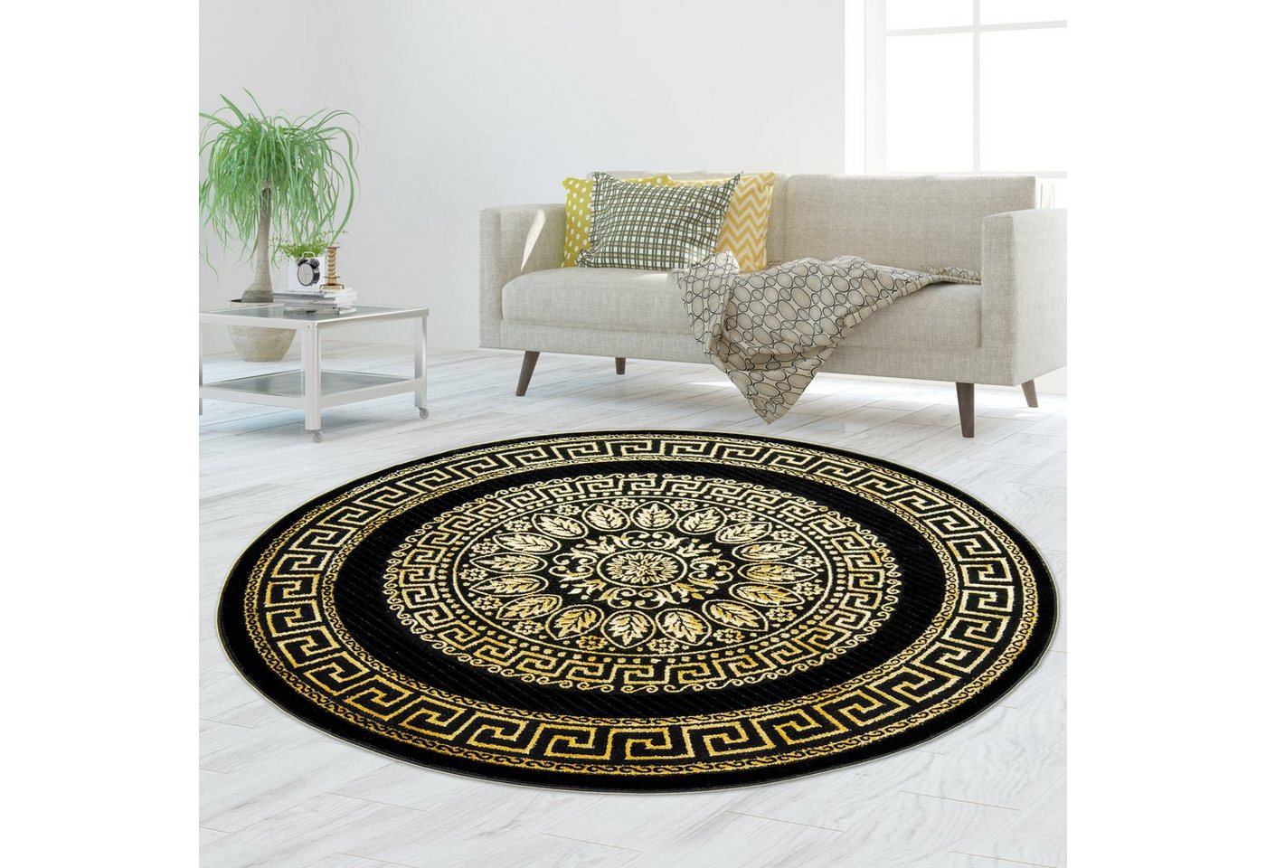TeppichHome24 Teppich Teppich Modern Muster in schwarz gold, rechteckig