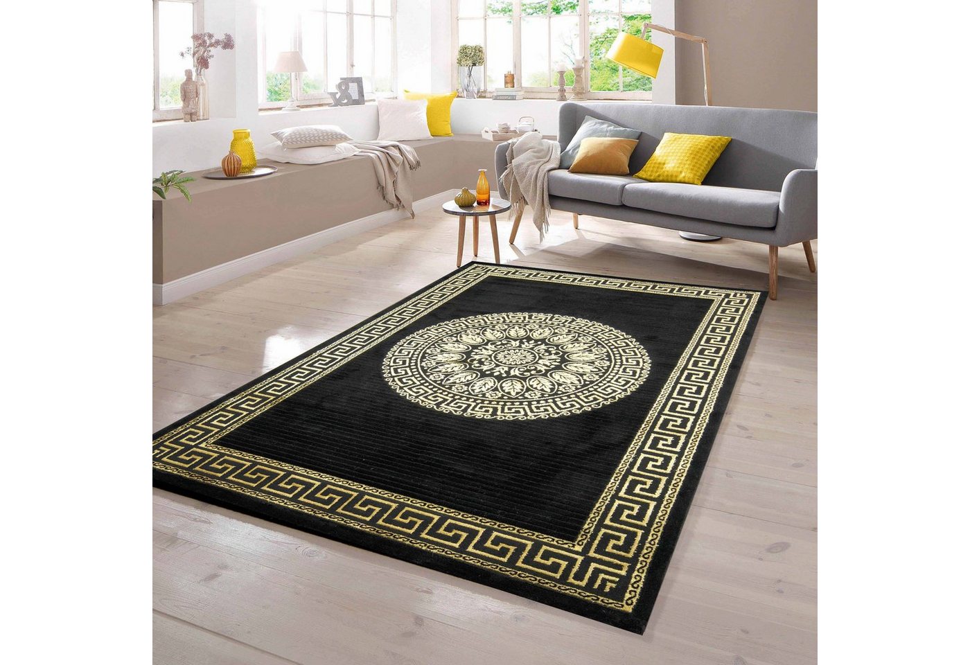 TeppichHome24 Teppich Teppich Modern Muster in schwarz gold, rechteckig Bild 4