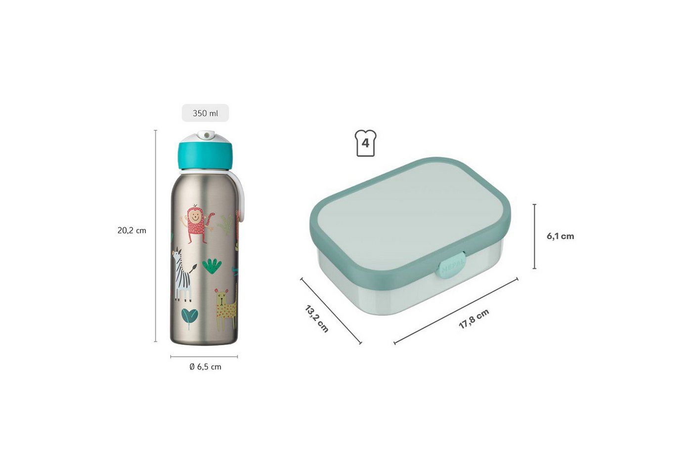 Mepal Lunchbox Campus Lunchset mit Thermoflasche 2-tlg., Material-Mix, (2-tlg), Spülmaschinengeeignet