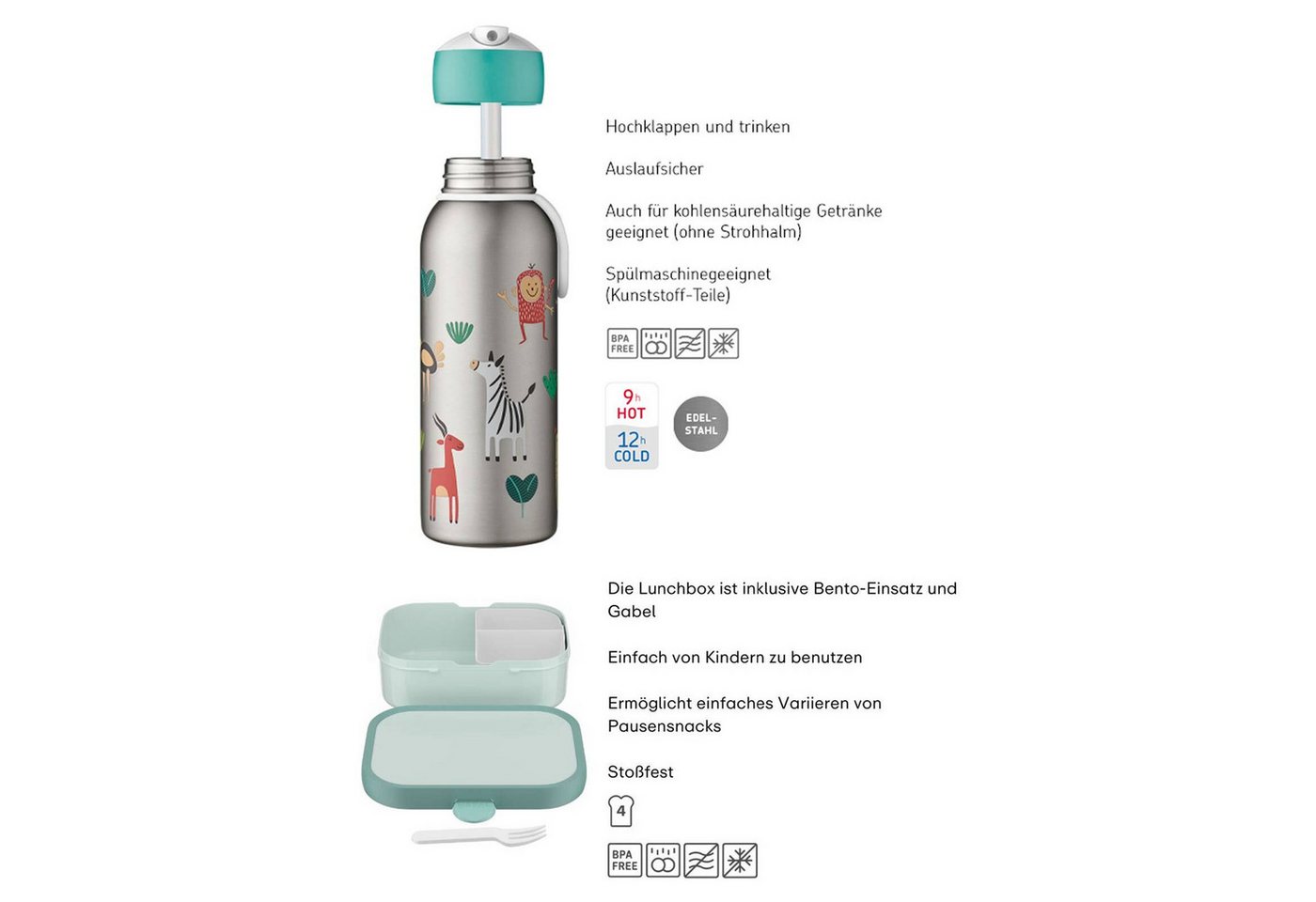 Mepal Lunchbox Campus Lunchset mit Thermoflasche 2-tlg., Material-Mix, (2-tlg), Spülmaschinengeeignet Bild 3