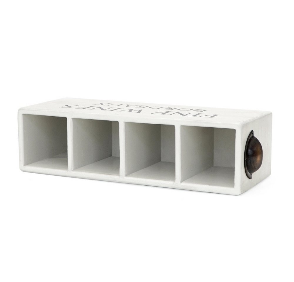 LebensWohnArt Weinregal Dekorative Flaschenbox CHATEAU 45cm antik-weiss Mahagony Bild 2