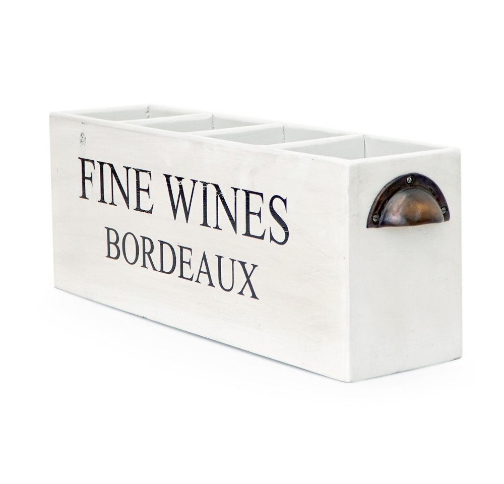 LebensWohnArt Weinregal Dekorative Flaschenbox CHATEAU 45cm antik-weiss Mahagony Bild 3
