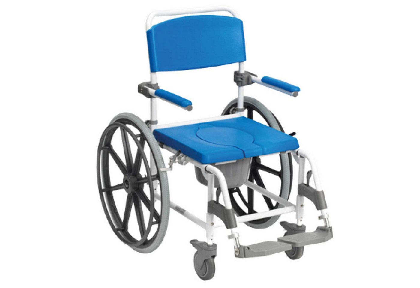 Drive Medical Dusch-Toilettenrollstuhl Drive Medical Aston 24 Dusch-Toilettenrollstuhl mit 24-Zoll-Rädern, mit Toilettenfunktion, 24-Zoll-Antriebsräder Bild 4