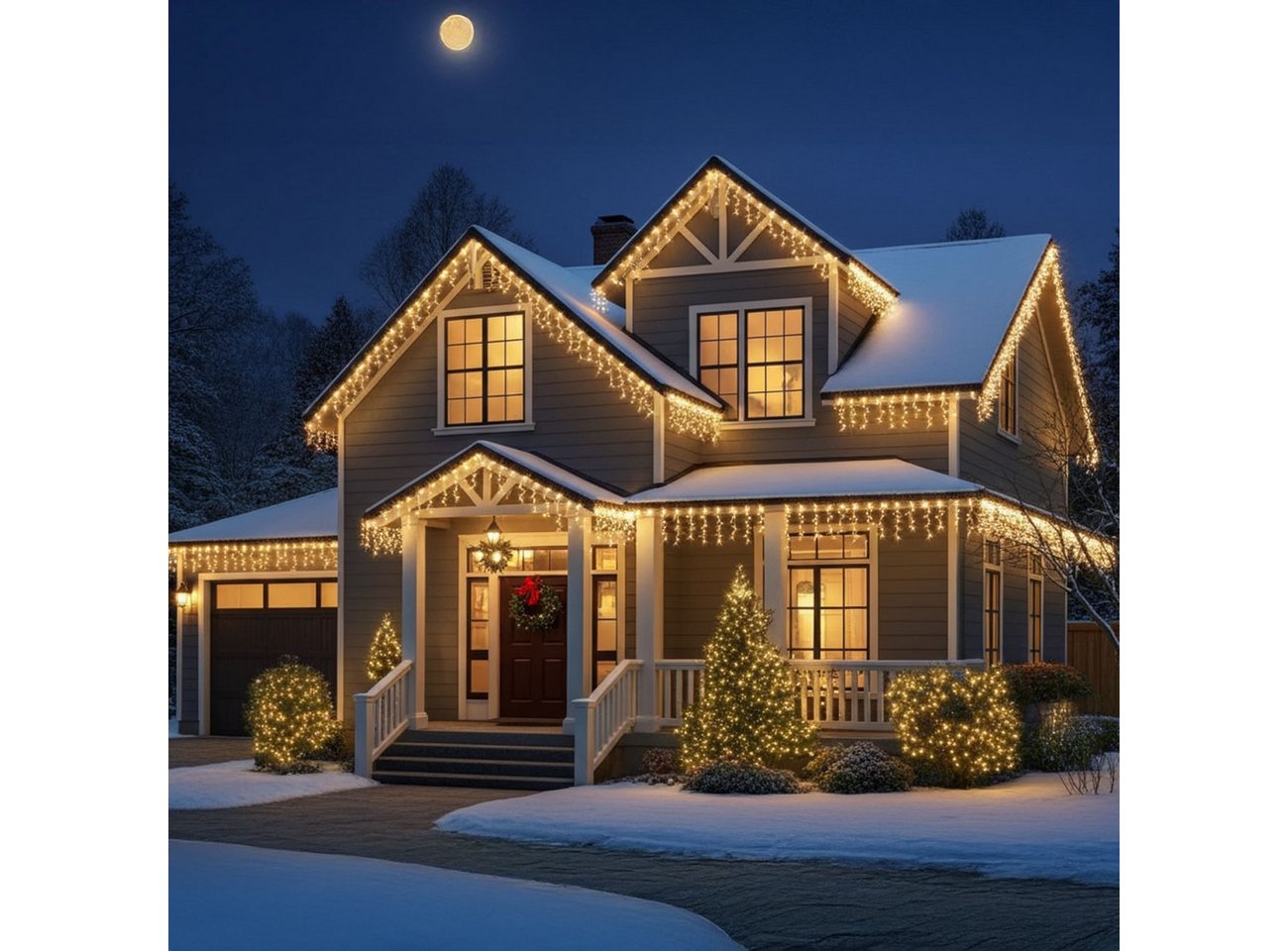 shop'n smile ideoon LED-Lichterkette XXL LED Lichterkette (54m, 720 LEDs) warmweiß – IP44 für Innen & Außen