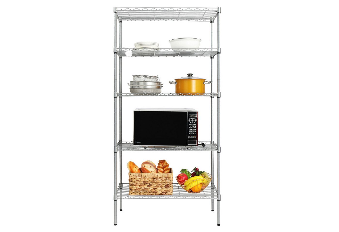 VINGLI Regal Standregal aus Eisen​, Küchenregal 5/6 Ablagen, Modern