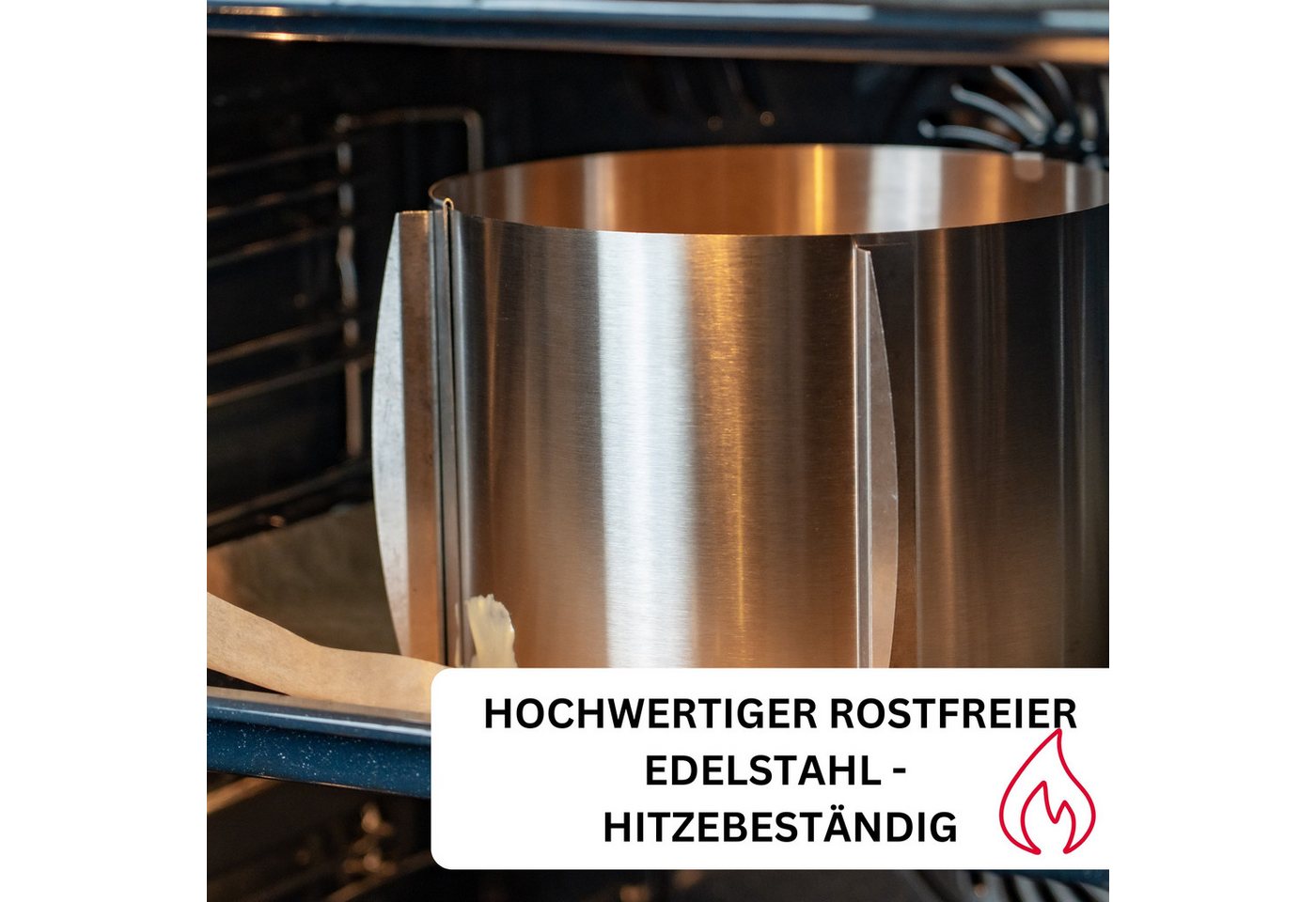 WESTMARK Backform Extra hoch: 15 cm, Ø 16 - 30 cm, Mit Skala, Rostfreier Edelstahl Bild 3