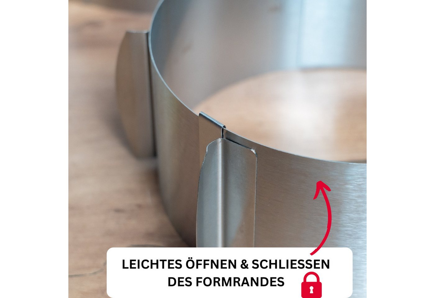 WESTMARK Backform Extra hoch: 15 cm, Ø 16 - 30 cm, Mit Skala, Rostfreier Edelstahl Bild 5