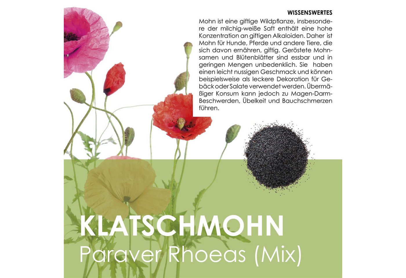 HappySeed Blumensamen Klatschmohn Samen - Papaver rhoeas (Mix), Klatschmohn Bild 4