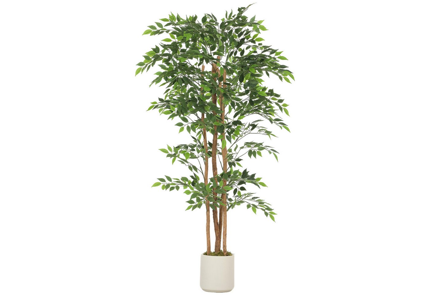 Kunstpflanze Künstliche Pflanze wie echt, Deko mit Massivholzstamm, Topf Banyanbaum, HOMCOM, Höhe 180 cm, für Wohnzimmer, Schlafzimmer, Büro, Garten, Grün