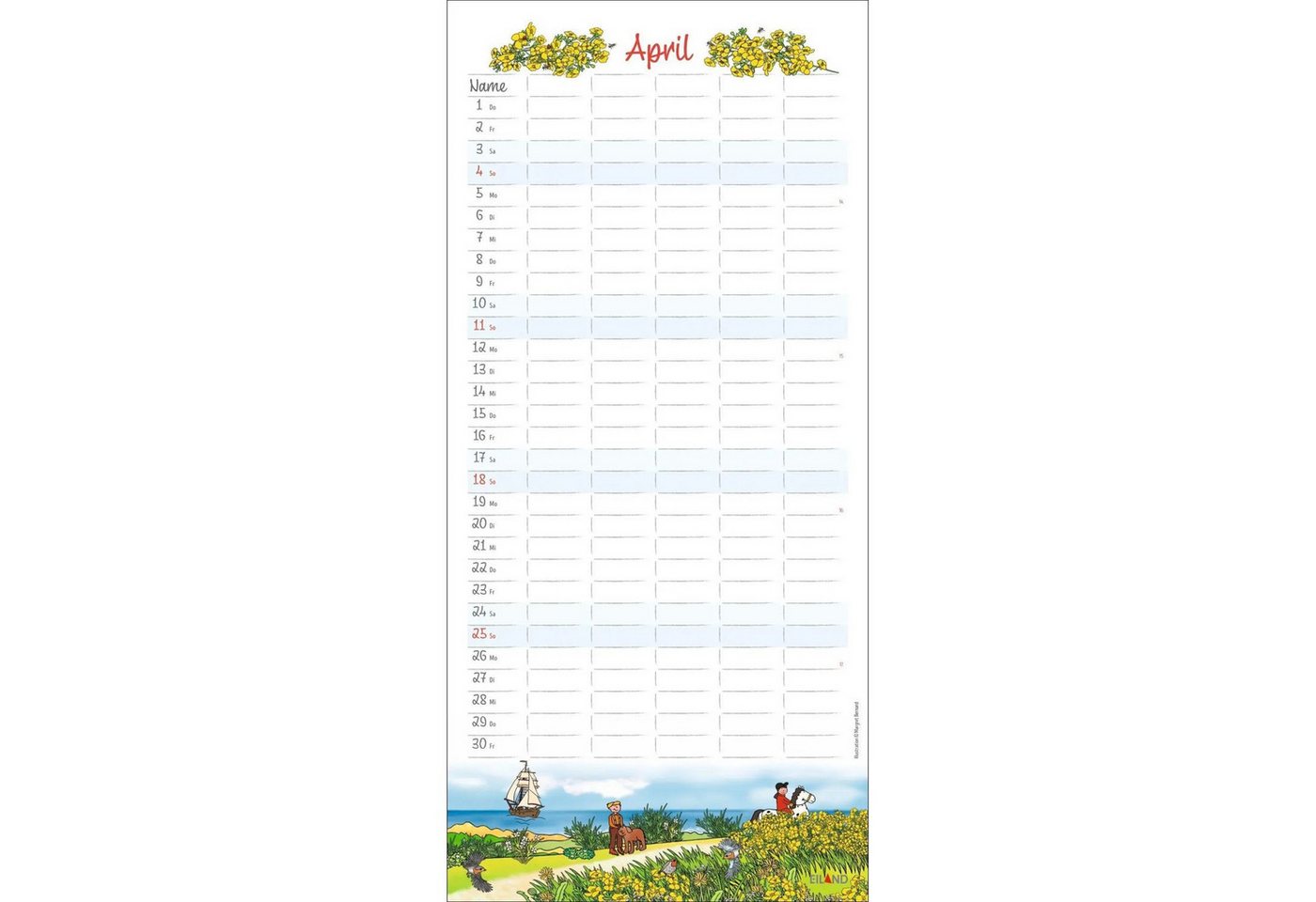 Wandkalender An der Waterkant Familienplaner 2027 - Margret Bernard Bild 2