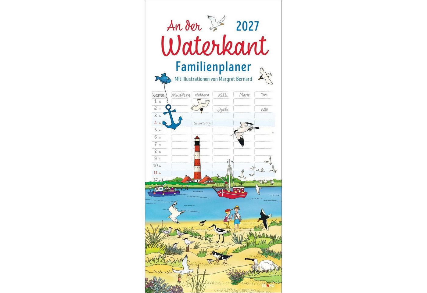 Wandkalender An der Waterkant Familienplaner 2027 - Margret Bernard Bild 3