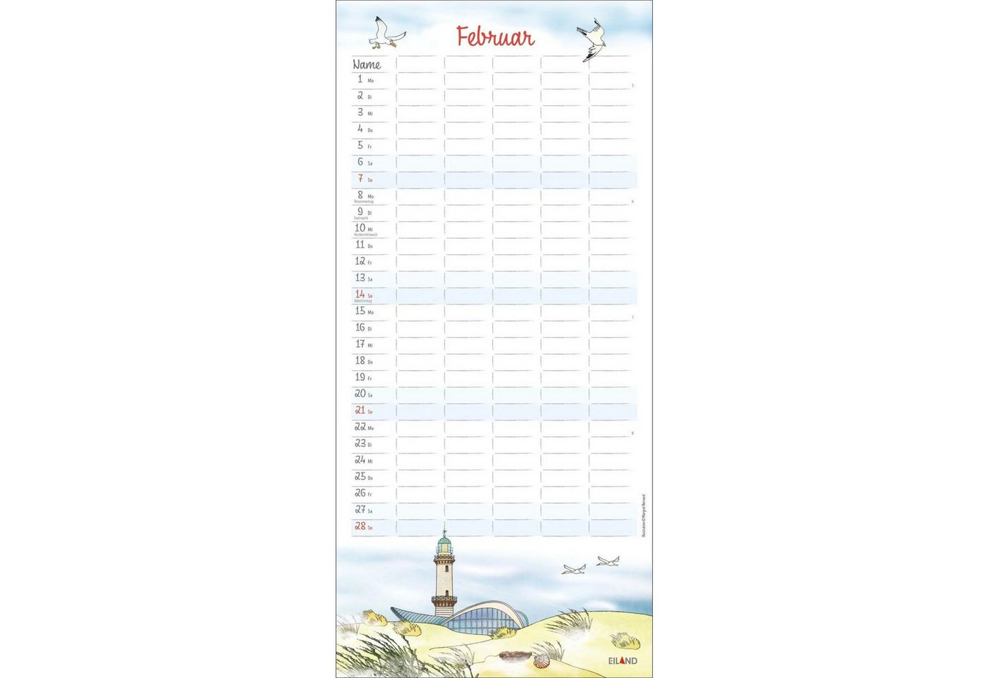 Wandkalender An der Waterkant Familienplaner 2027 - Margret Bernard Bild 5