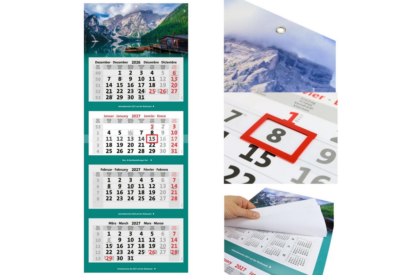 Anschütz Wandkalender Kombi 4-Monatskalender 2027 Bild 3
