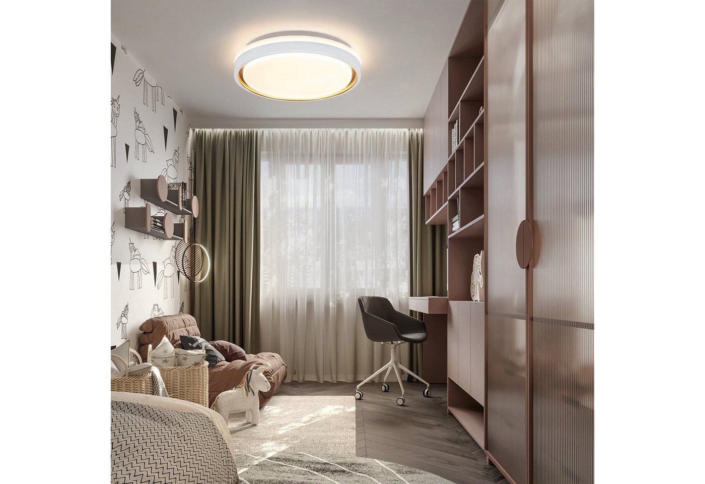 ZMH LED Deckenleuchte Wohnzimmer Ø30CM Dimmbar mit Fernbedienung Modern Deckenlampe Flur, Einfache Installation, LED fest integriert, 3000-6500K, CCT Flurlampe Modern Quadratisch für Küche Bild 3