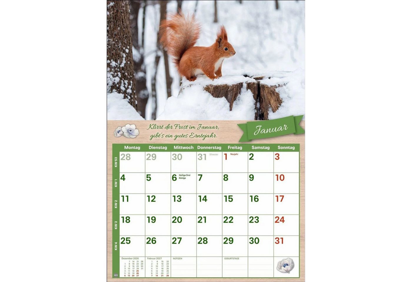 HEYE Wandkalender Rentnerkalender 2027 Bild 2