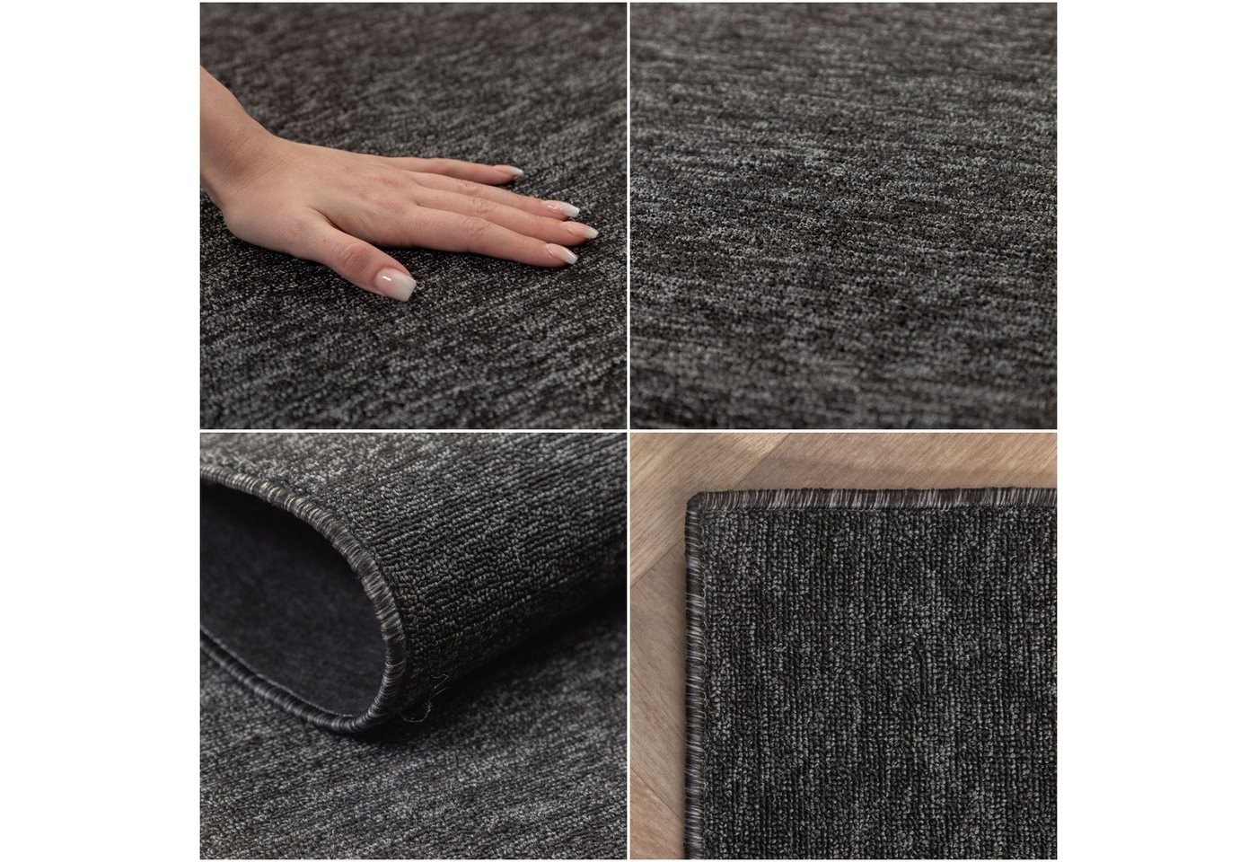 SIMPEX24 Teppich Unicolor - Einfarbig, Rund, Höhe: 7 mm, Kurzflor Schlingen Teppich Wohnzimmer Einfarbig Modern Teppiche Bild 4