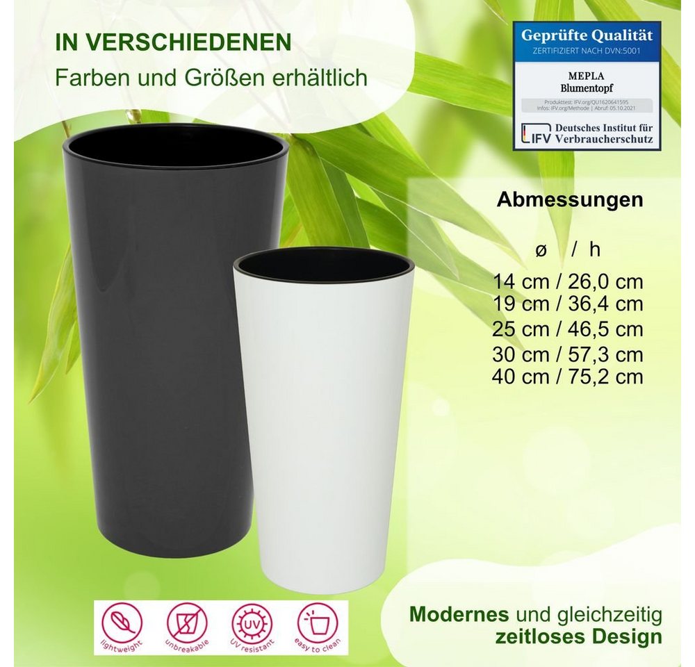 Heimwerkercenter Übertopf MePla - Hochkübel Lilia -ø14cm / H=26cm - anthrazit Bild 4