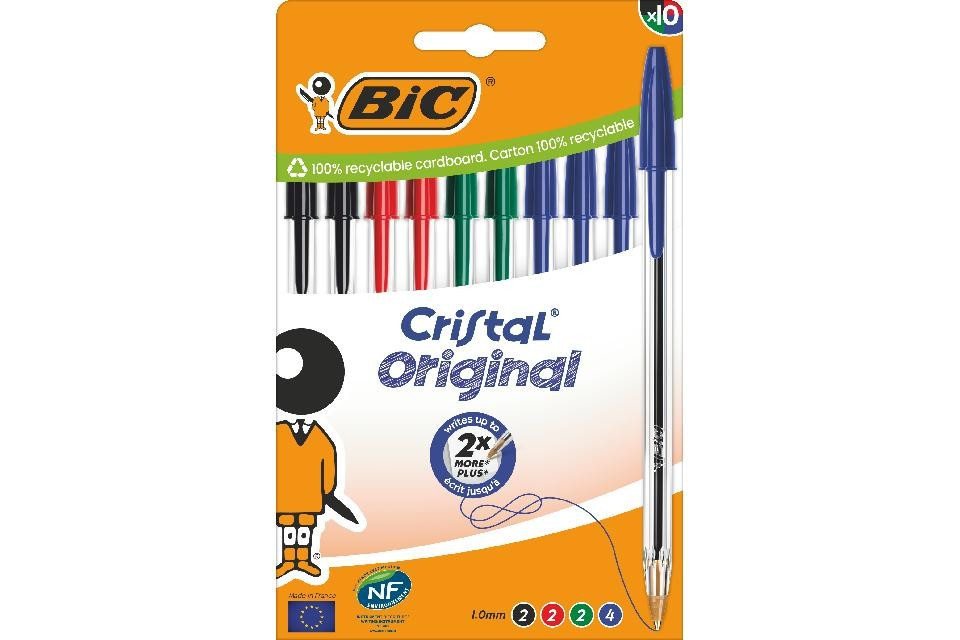 BIC Kugelschreiber BIC Kugelschreiber Cristal Original 0.4mm farbig, 10er Set
