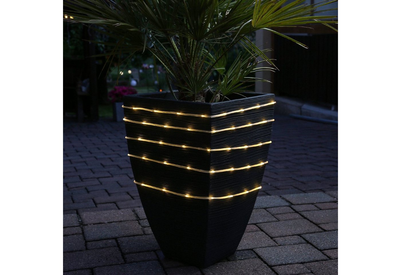MARELIDA LED-Lichterschlauch LED Lichtschlauch warmweiß Außen Lichterkette Party Garten Balkon 12m, 120-flammig