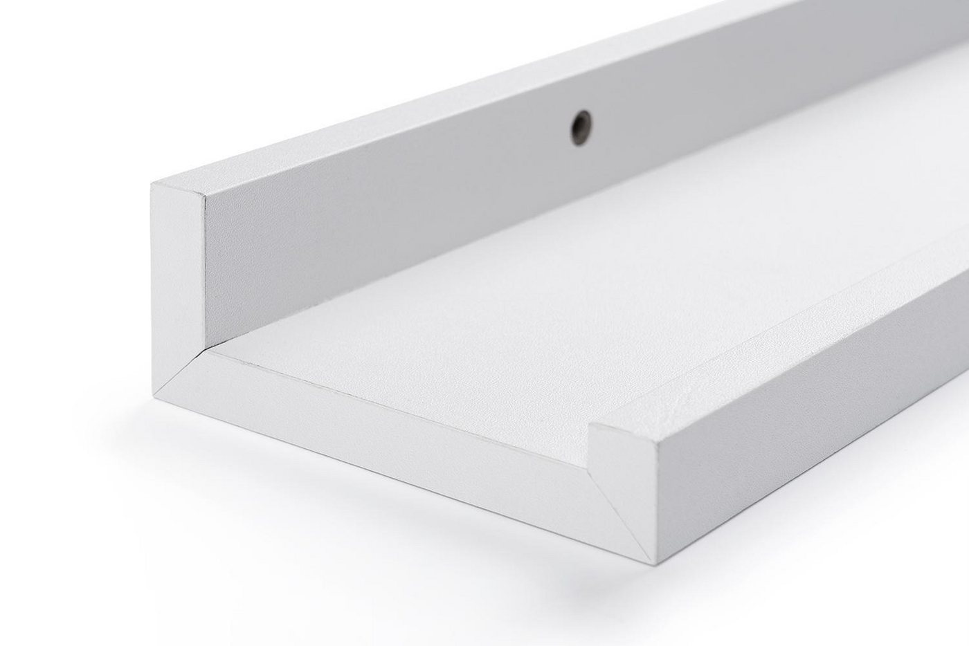 Home4You Wandregal Bilderleiste, Weiß Matt, PVC, MDF, B 60 x H 10 x T 4 cm Bild 3