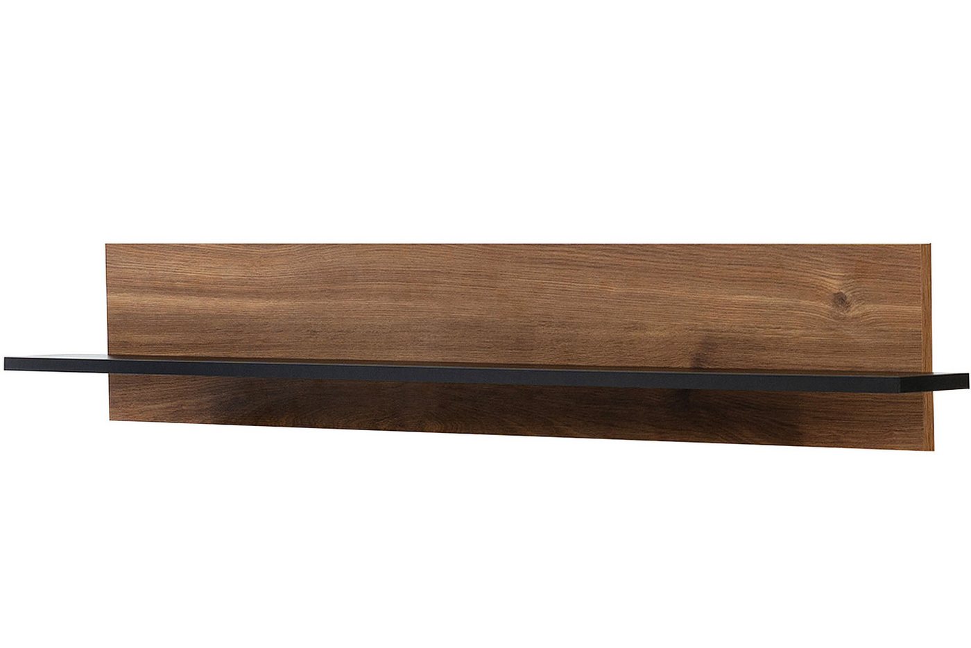 KONSIMO® Wandregal CHRISTO Wandboard, ABS-Kanten, Loft, hergestellt in der EU, 135 cm, Wandmontage, Holzoptik, dunkle Eiche Bild 2