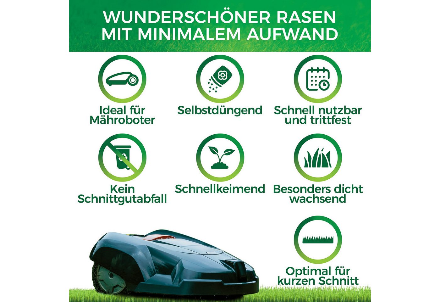 Natureflow Rasensamen schnellkeimend, selbstdüngend, TEST SEHR GUT, 100% Keimgarantie, 5 kg, 5 kg Bild 3