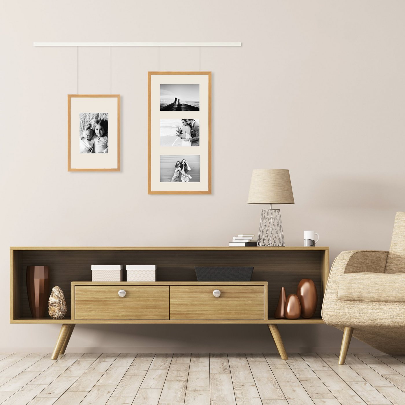 Walther Design Bilderrahmen Galerieschienen Set aus Aluminium Bild 2