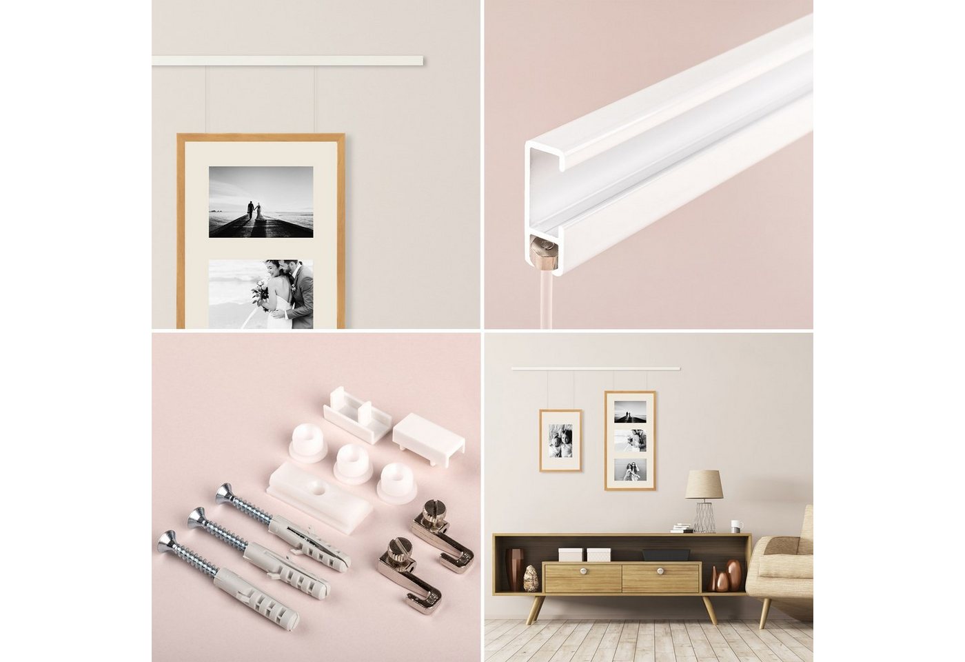 Walther Design Bilderrahmen Galerieschienen Set aus Aluminium Bild 3