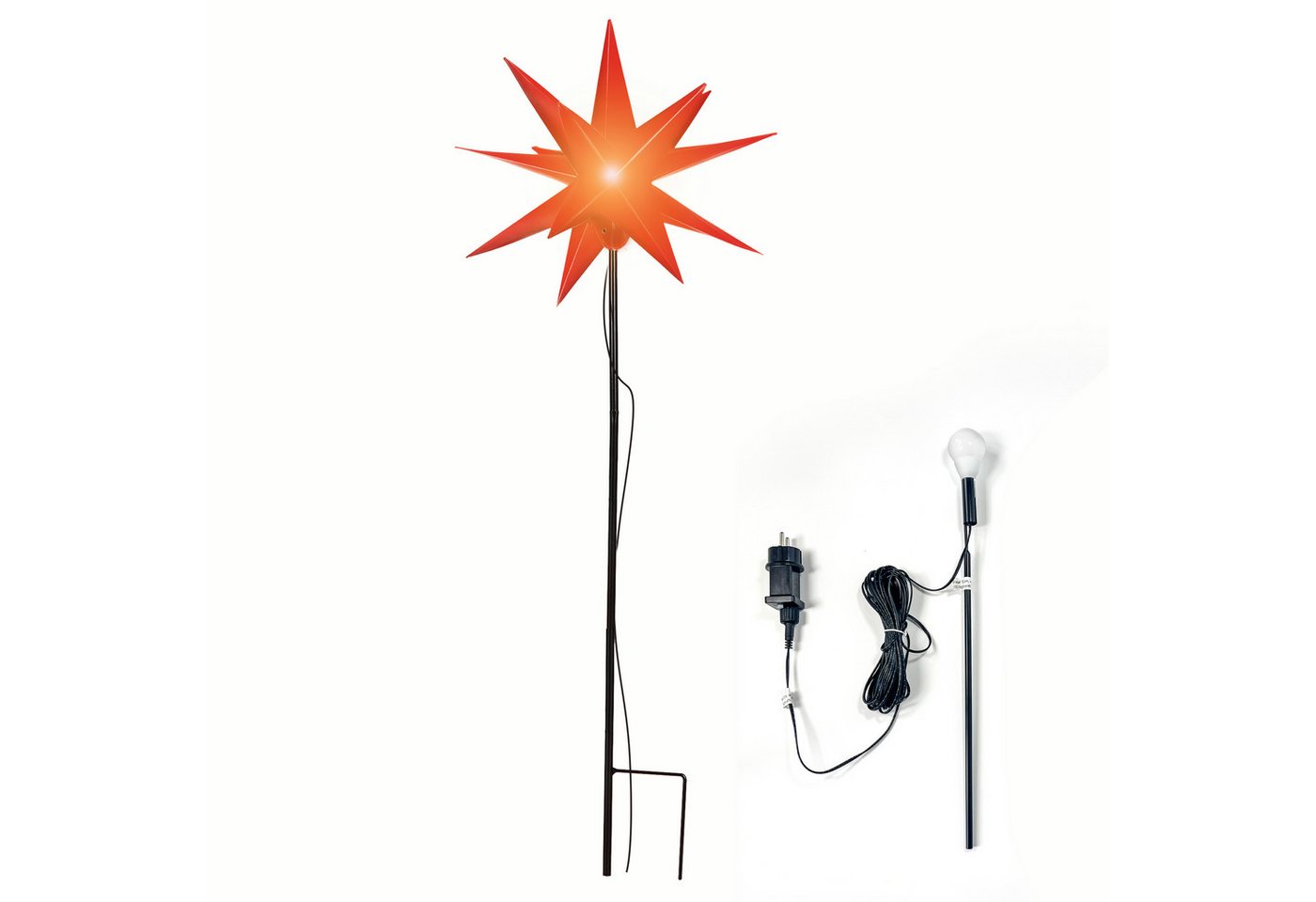 ovilum LED Stern Leuchtstern, aus Kunststoff in Rot zur Bild 4