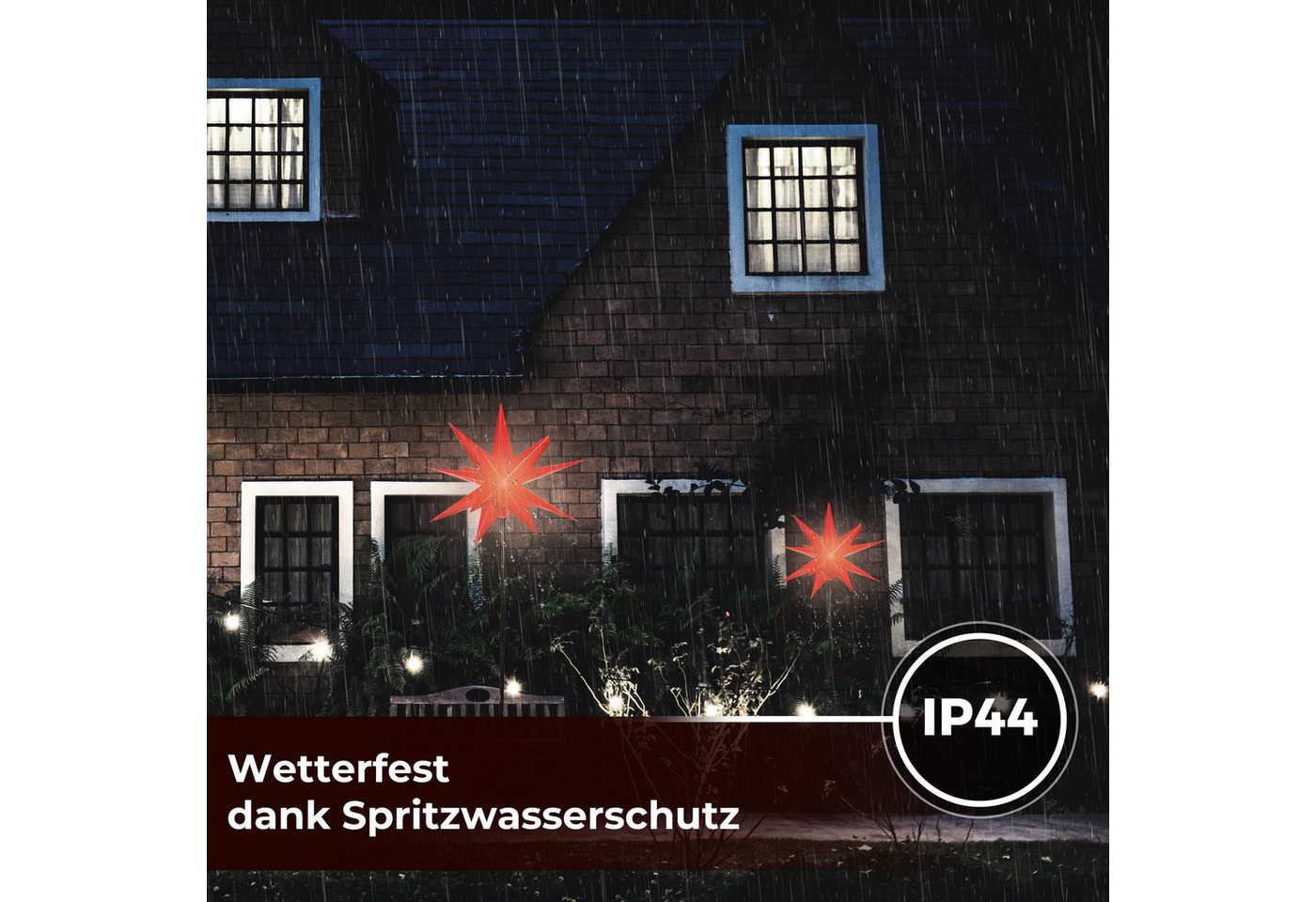 ovilum LED Stern Leuchtstern, aus Kunststoff in Rot zur Bild 5