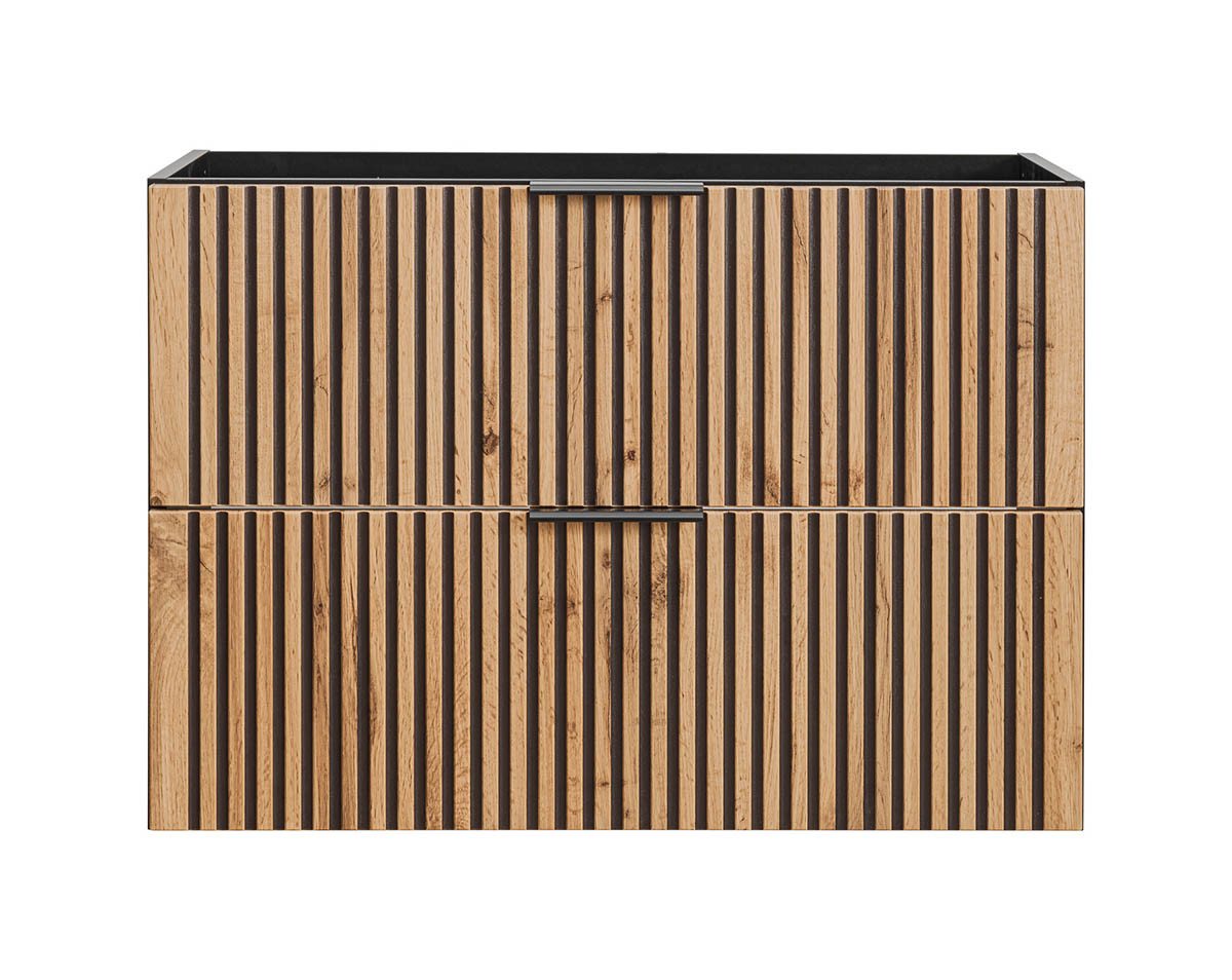 einfachgutemoebel Waschtisch-Set Waschtischunterschrank Tribune 80cm, Schwarz - Wotan-Eiche, (Badmöbel Set, 1-St., Waschtisch Unterschrank) Bild 2