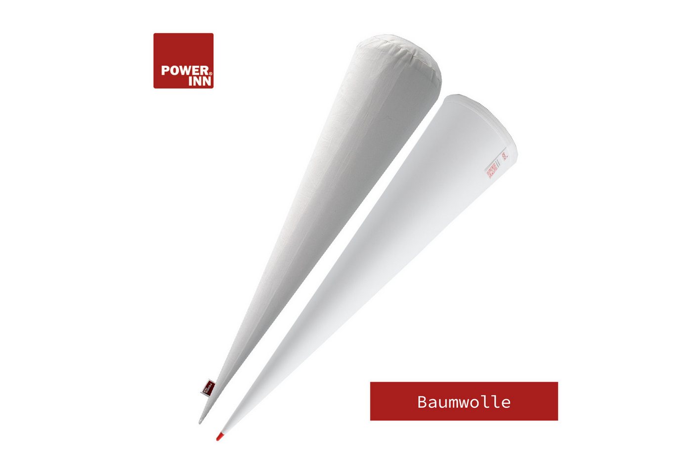 POWER INN Schultüte POWER INN® Schultütenkissen Baumwolle ca.70 cm+Roth Papprohling 70 cm Bild 2