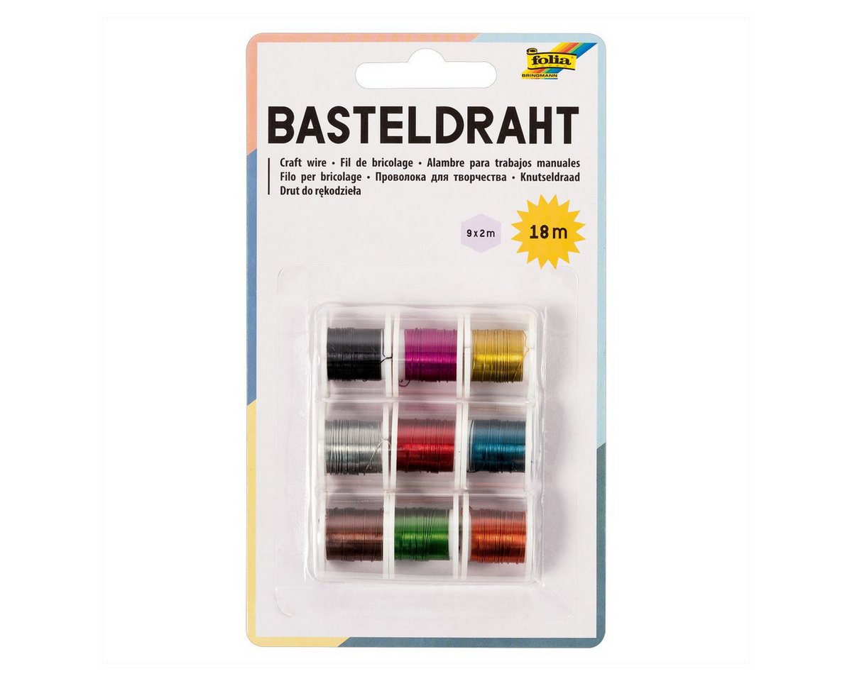 Folia Basteldraht folia Basteldraht Set mehrfarbig 9x2m