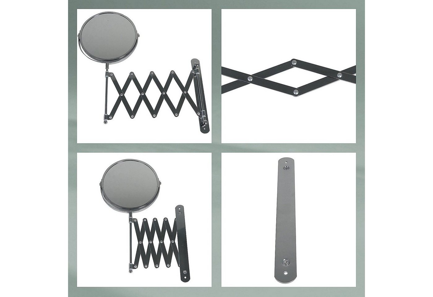 kela Kosmetikspiegel Avita, mit Scherenauszug, 1x-/5x-Vergrößerung, Wandmontage Bild 2
