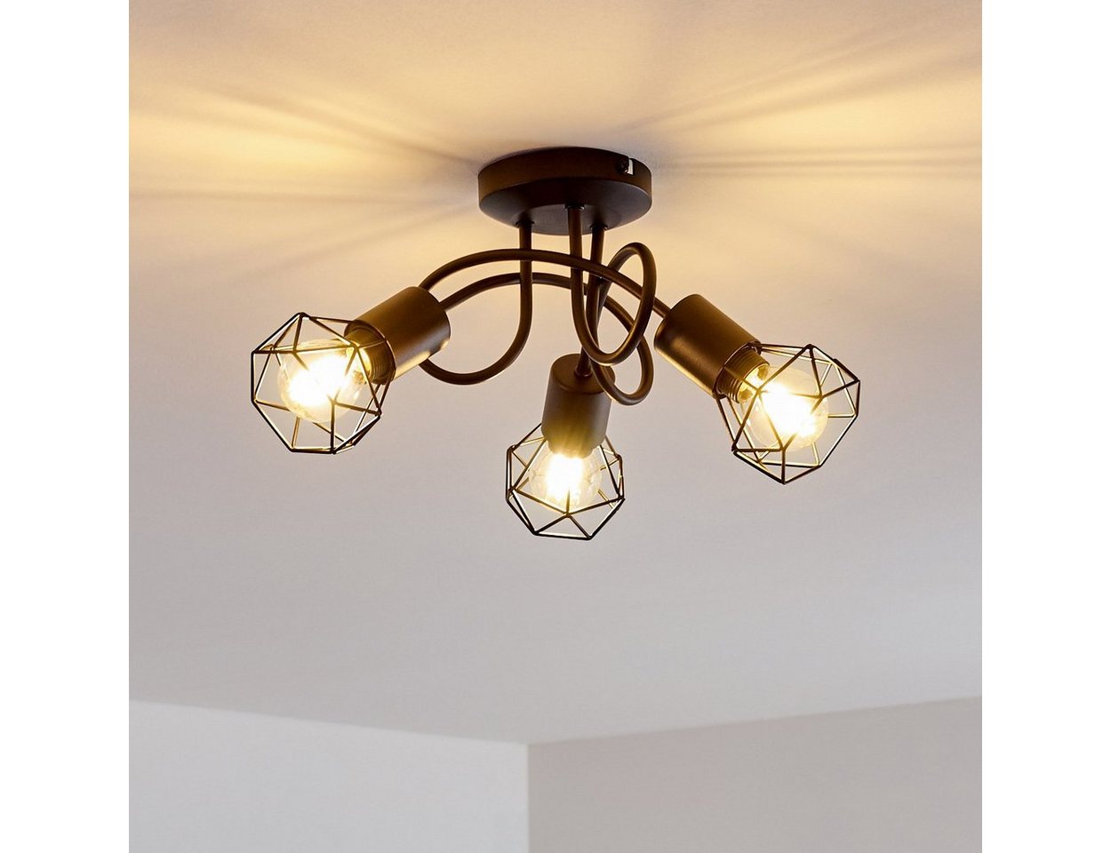 hofstein Deckenleuchte Decken Lampen schwarz Wohn Schlaf Zimmer Raum Leuchten verstellbar Bild 4