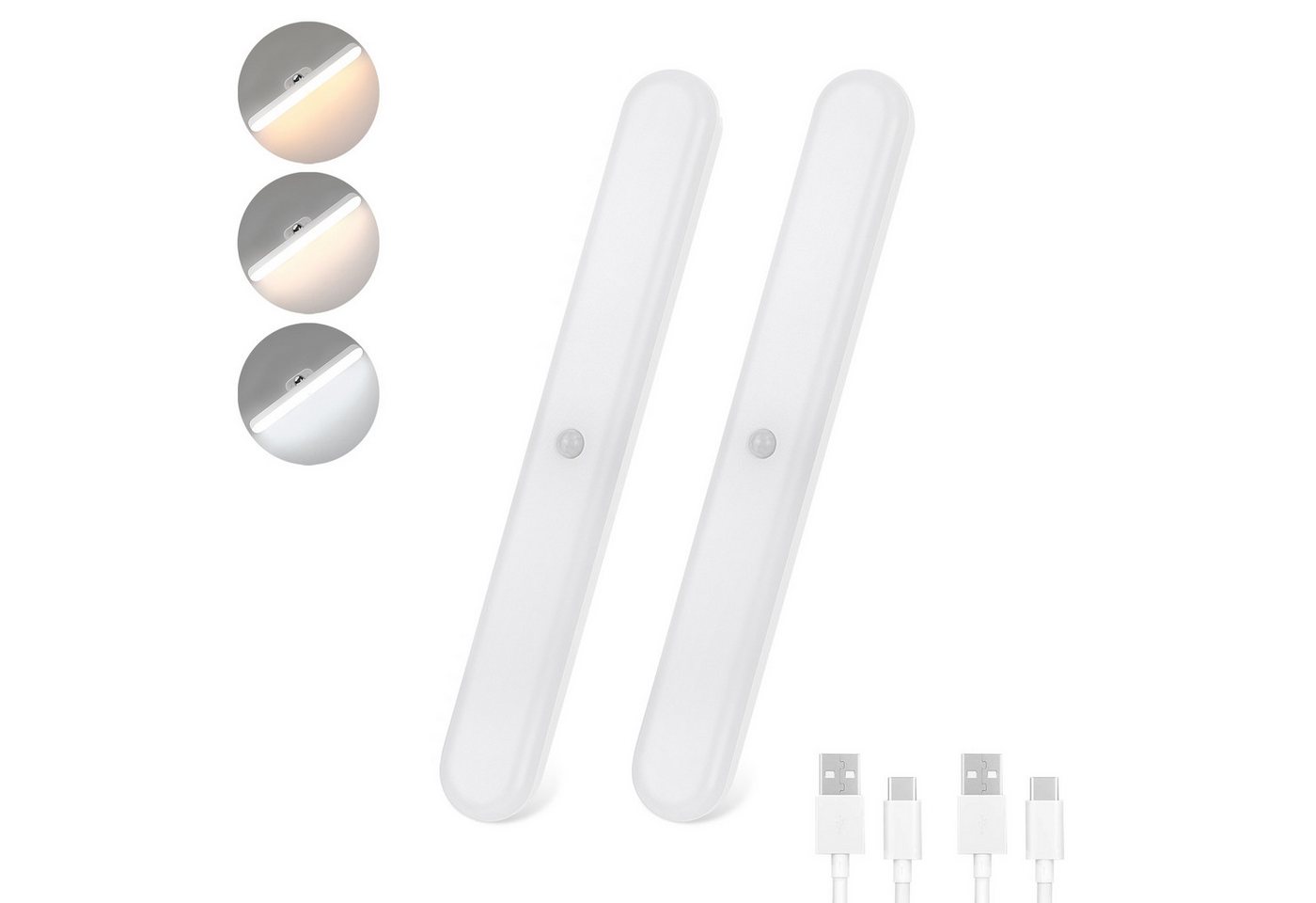 ZMH LED Unterbauleuchte Innen Dimmbar Unterbauleuchte 24CM Nachtlicht Akku Kabellos Flur, Vielseitig Einsetzbar, LED fest integriert, 3000-6500K, Mit Bewegungsmelder Unterschrank Beleuchtung für Spiegel