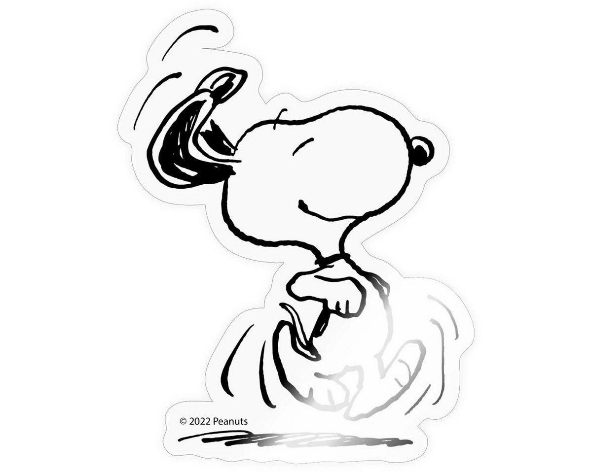 Spreadshirt Aufkleber Peanuts Snoopy Freut Sich Sticker Aufkleber Bild 3