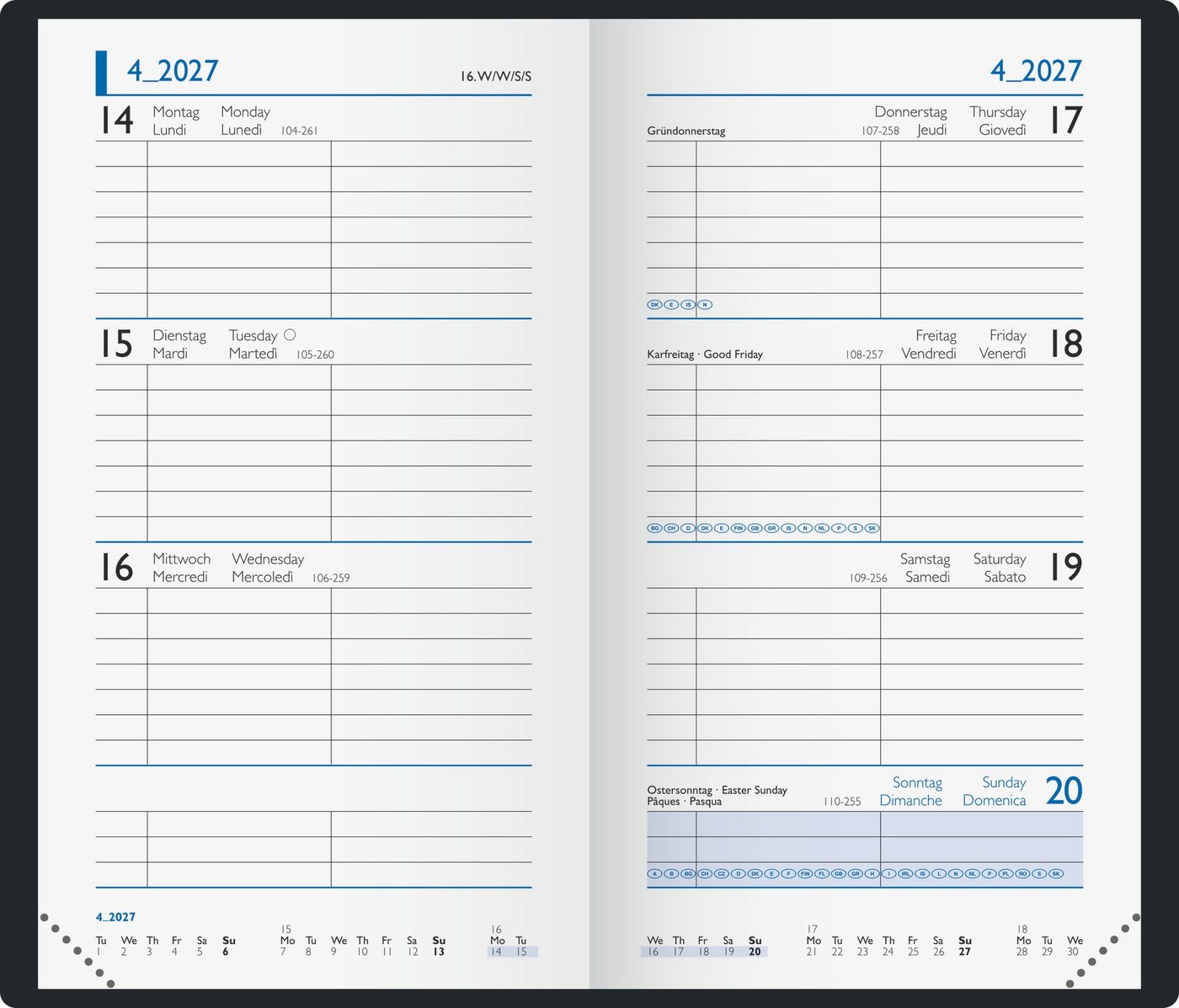 Baier & Schneider Taschenkalender Taschenkalender 2027 A6 mit Wochenansicht in Hellgrün Bild 2