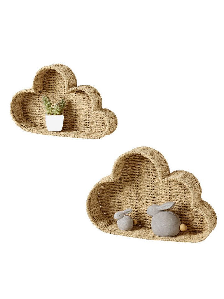 vertbaudet Kinderregal Wandregale in Wolkenform, 2er-Set aus Papierkordel, Kinderzimmer Bild 2
