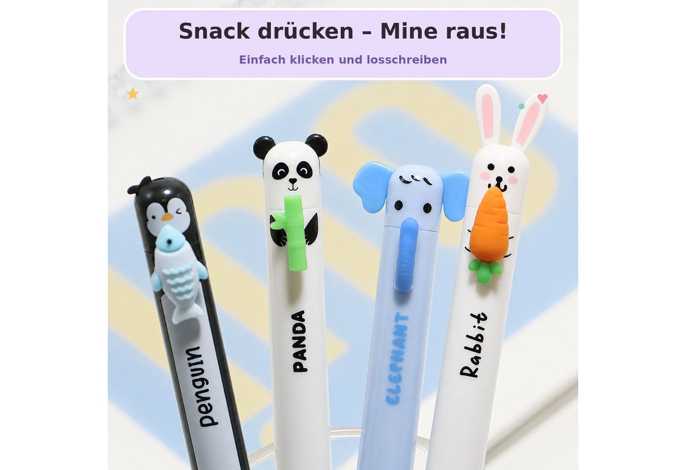 JASLIFE Gelroller Radierbare Gelstifte 6er-Set, Geschenk für Schüle,Erasable Pen Bild 2