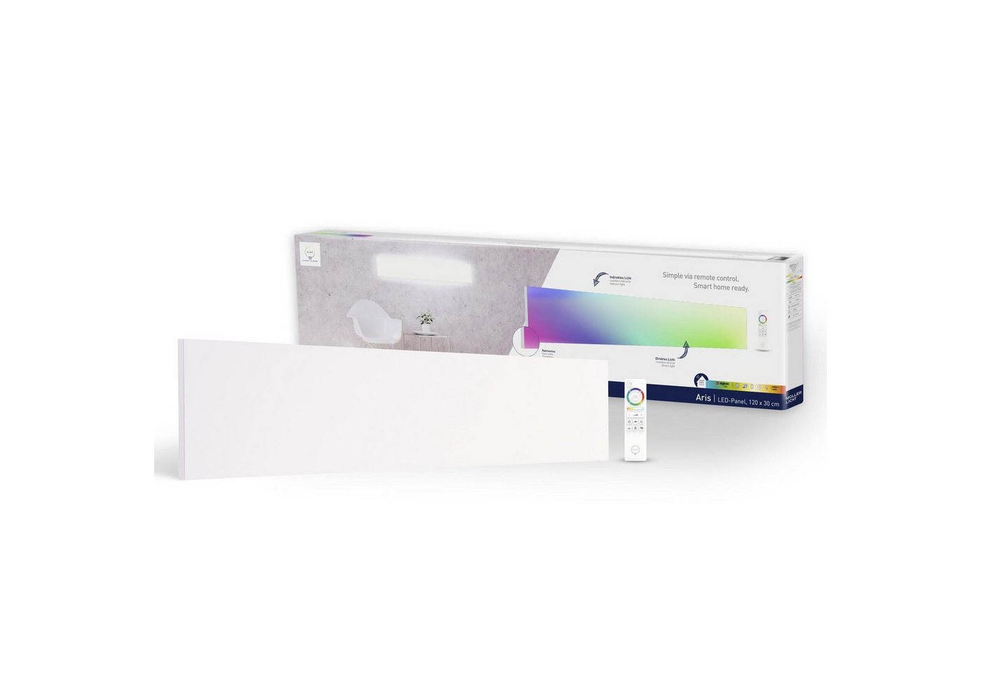 tint LED Deckenleuchte Deckenlampe Decken Panel RGB Decken Wandleuchte mit FB 120x30, LED Panelleuchte Farbwechsel Lampe Wohnzimmerlampe Flurleuchte Bild 4