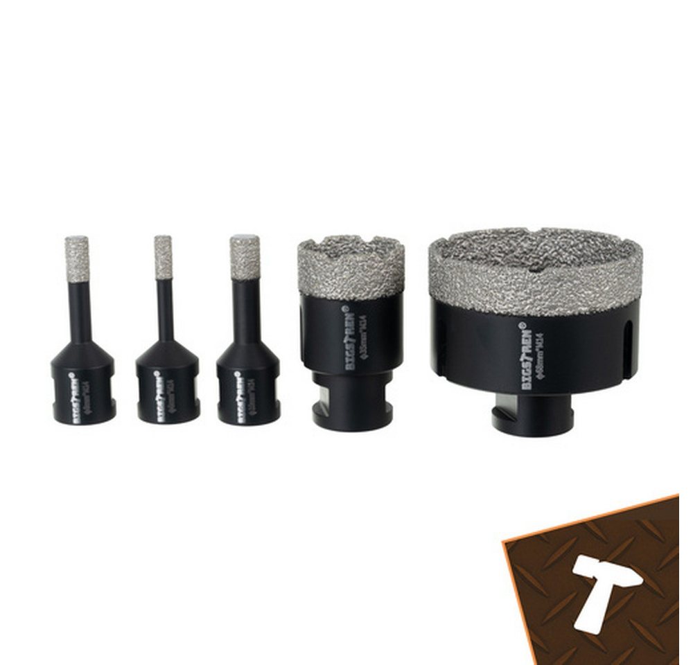 BIGSTREN Lochsäge Diamant-Lochsägen Set 6-68 mm, Spar-Set, 6-tlg., M14-Gewinde, Flexibel einsetzbar für Fliesen-, Montage- und Installationsarbeiten Bild 2