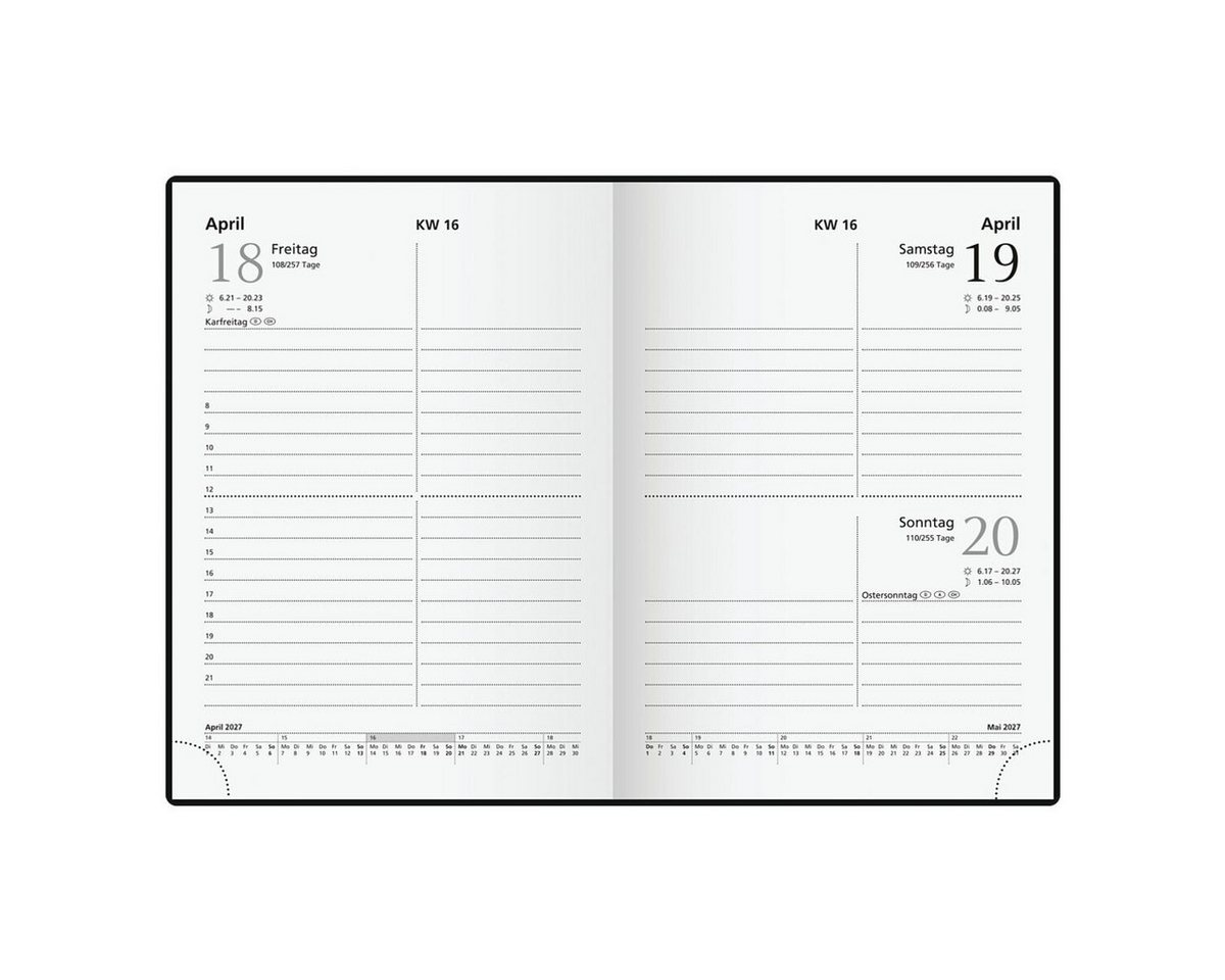 GLOCKEN Taschenkalender, für 2027, 1 Seite = 1 Tag, Zeitspanne: 8 - 21 Uhr Bild 2