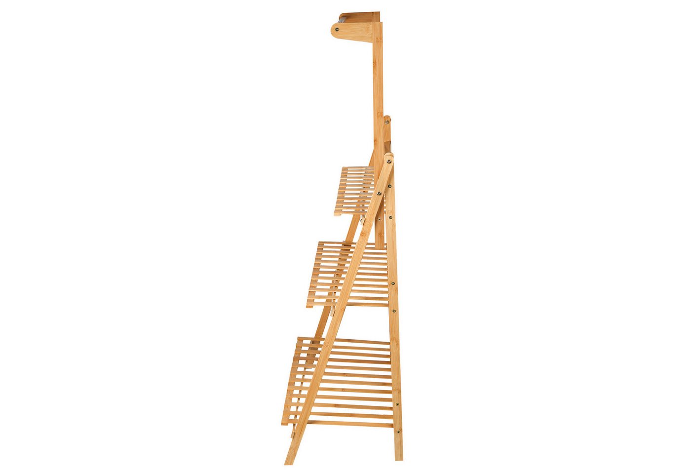 JEOBEST Blumenständer Pflanzentreppe Pflanzenständer Blumentreppe Klappbar, aus Bambus, Höhe 141cm, Hängepflanzenständer Bild 4